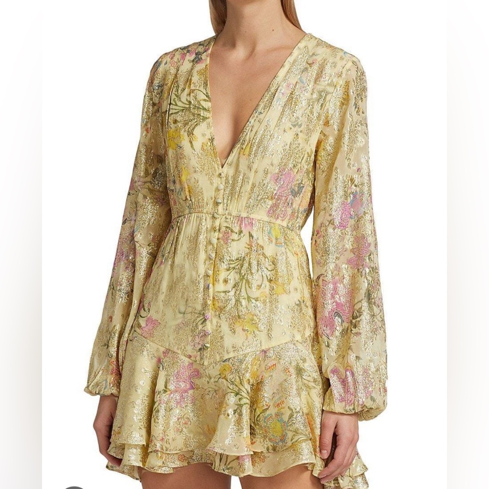 Hemant & Nandita Pria Metallic Floral Minidress Size Small